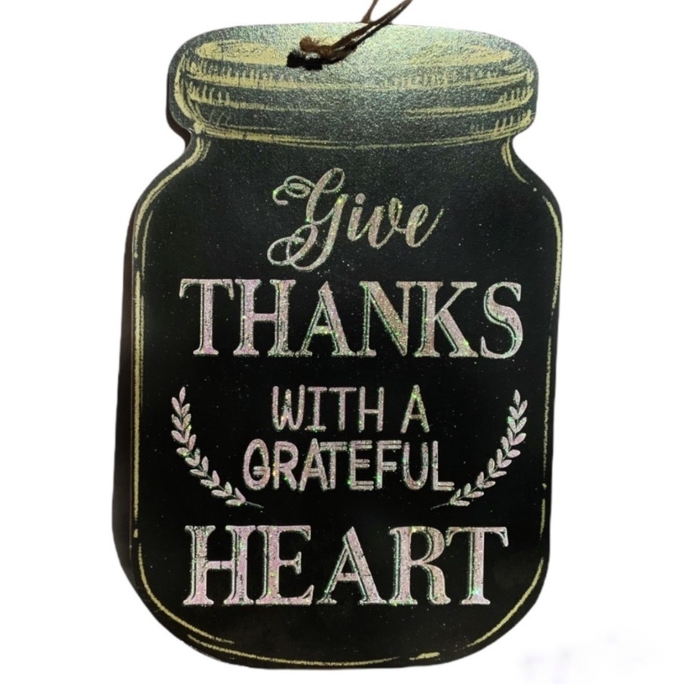 Mason Jar Wall Hanging Sign Inspirational Religious Country Phrase  Black White